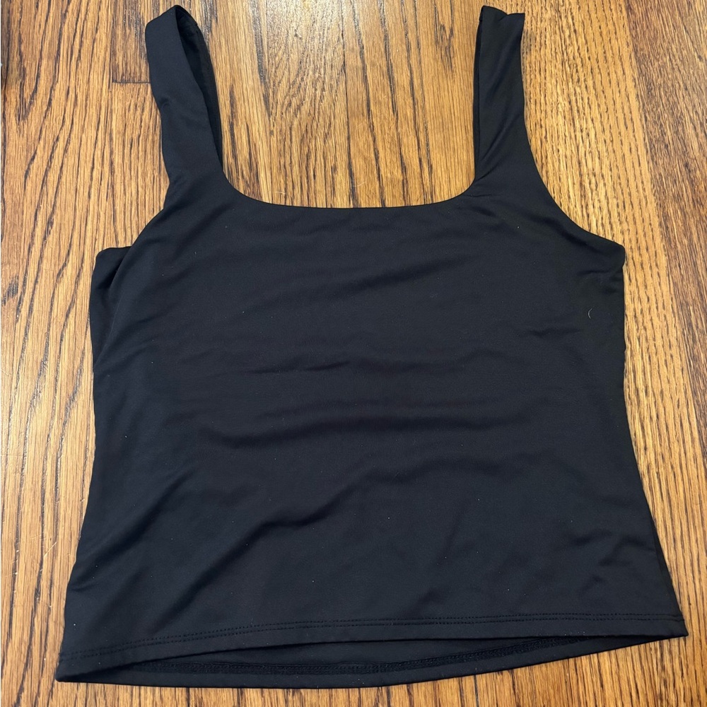 GB Girls Black Fitted Crop Tank Top